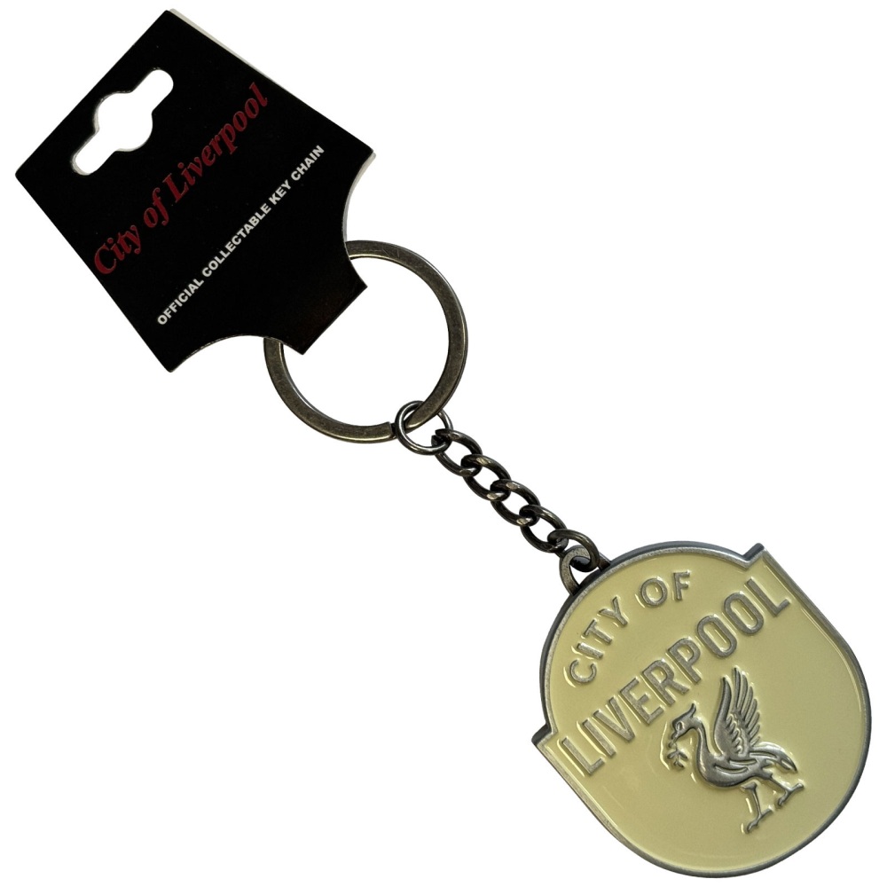 The Beatles - City Of Liverpool Emblem Keychain - Yellow/White